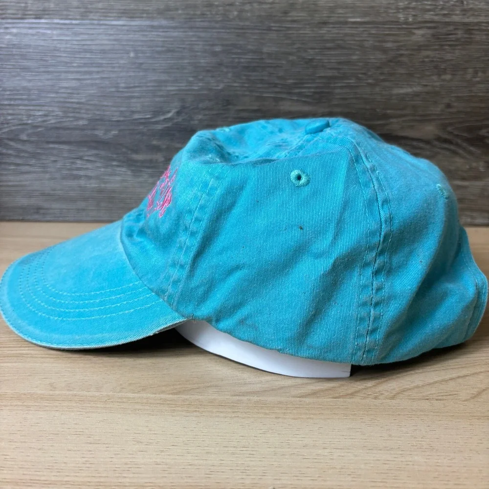 Paradise Island Hat Cap Strap Back Womens Blue Pink Adjustable